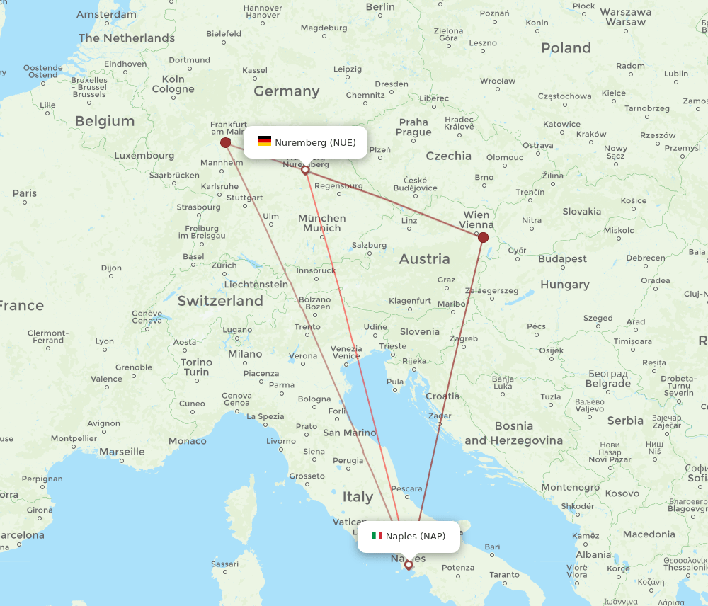 NAP-NUE flight routes