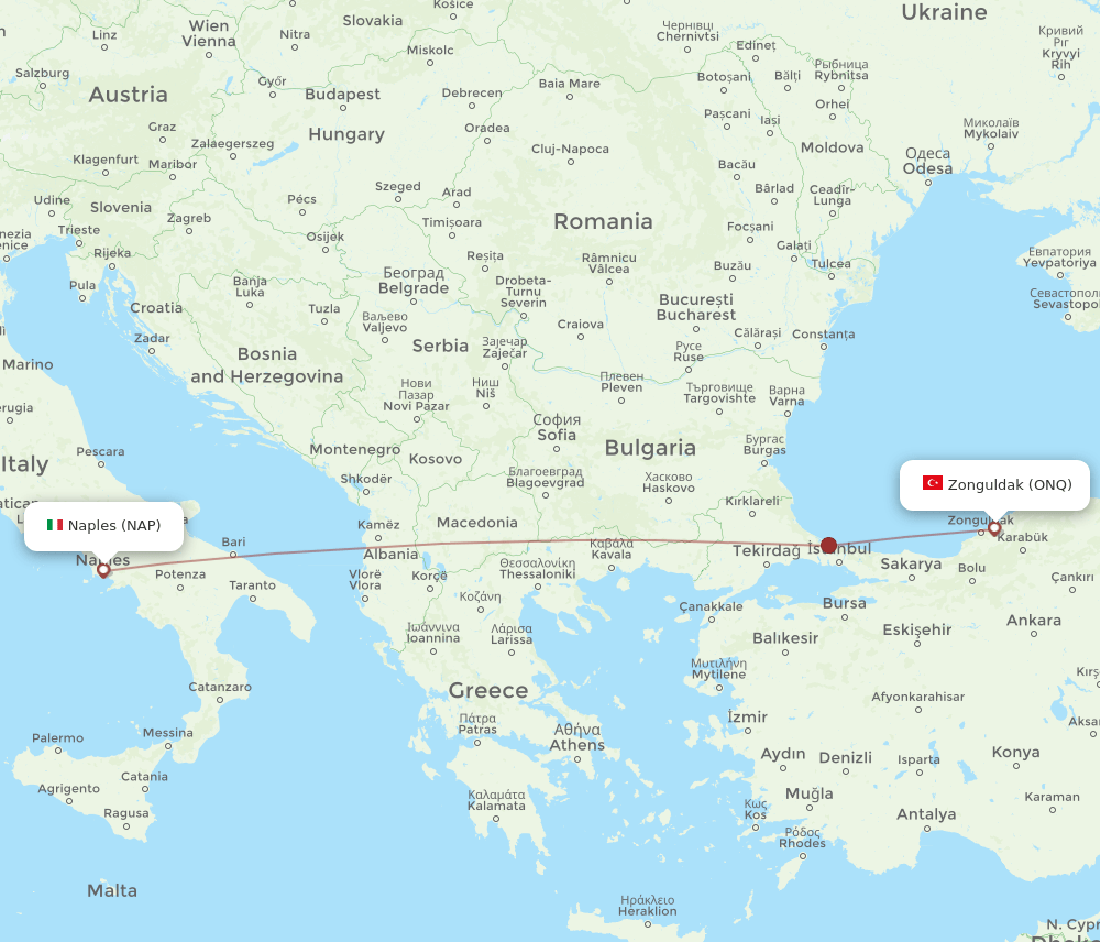NAP-ONQ flight routes