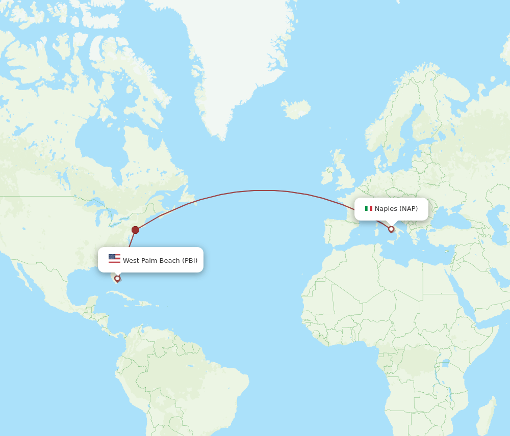 NAP-PBI flight routes