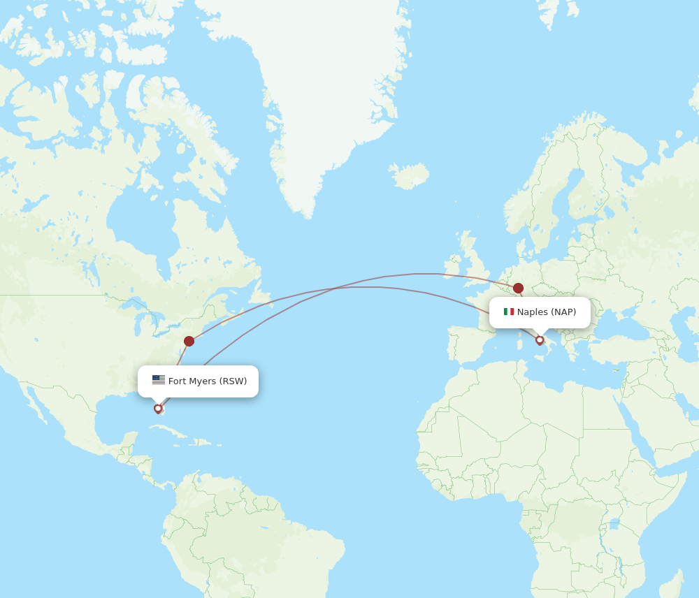 NAP-RSW flight routes