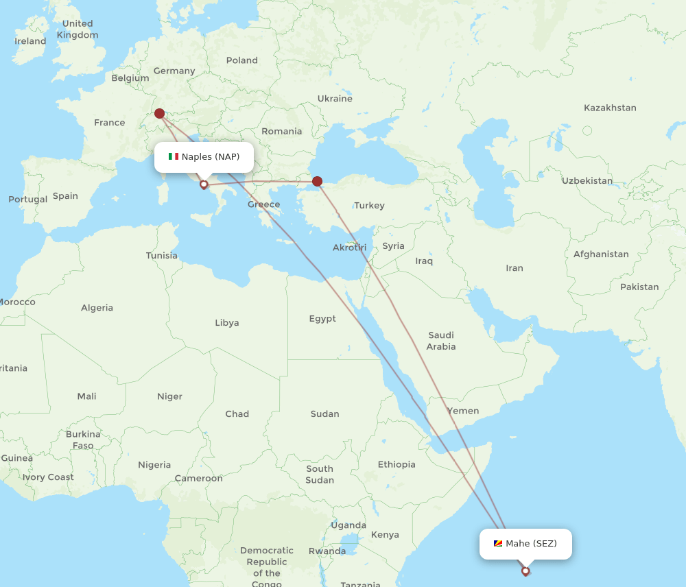 NAP-SEZ flight routes