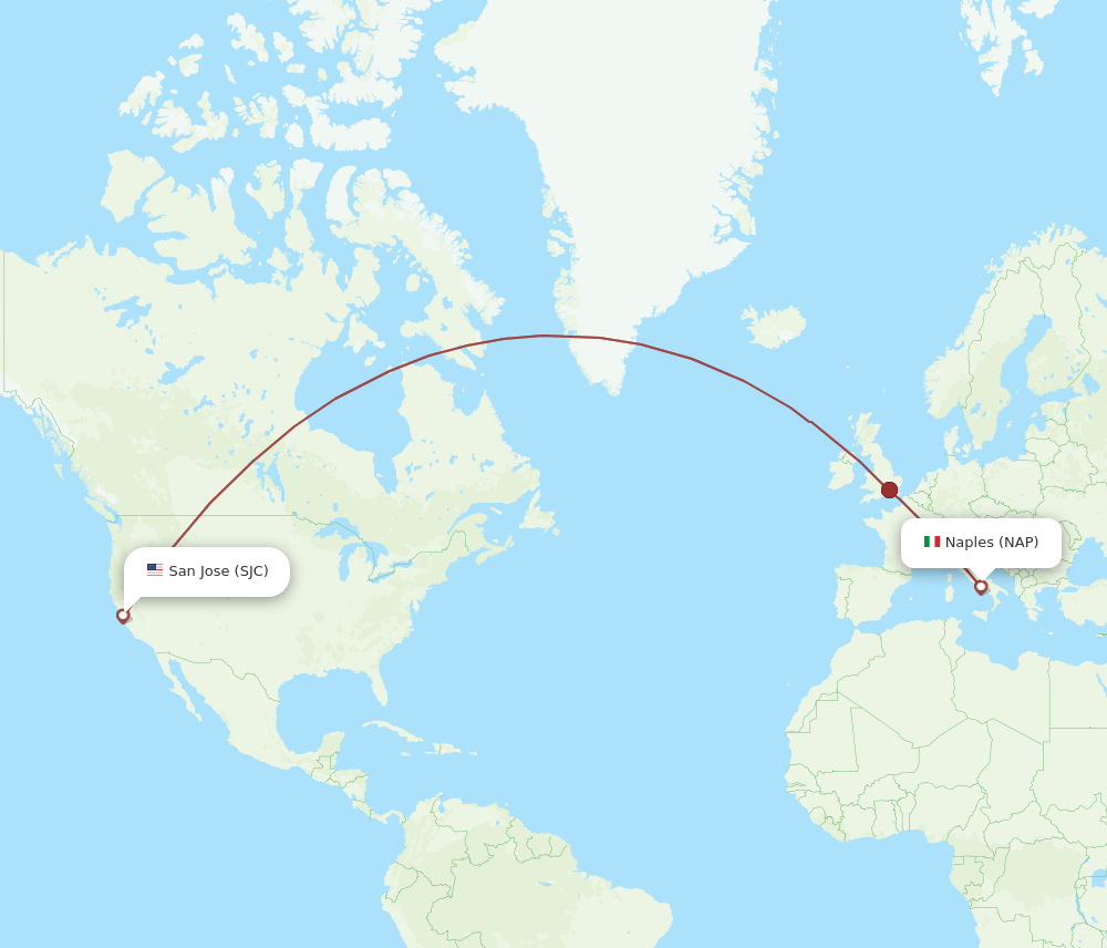 NAP-SJC flight routes