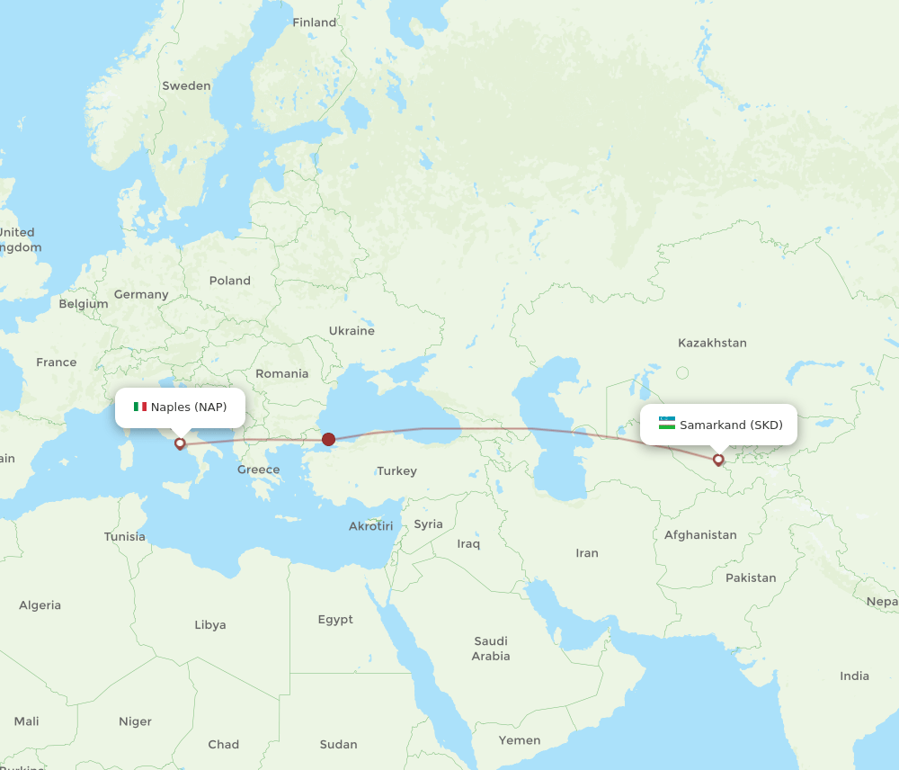 NAP-SKD flight routes