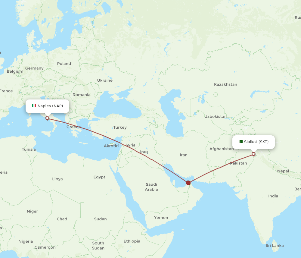 NAP-SKT flight routes