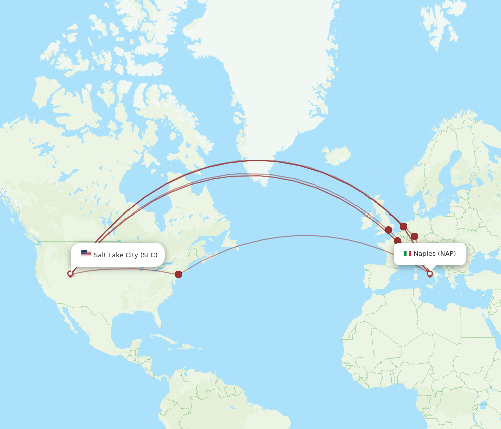 NAP-SLC flight routes