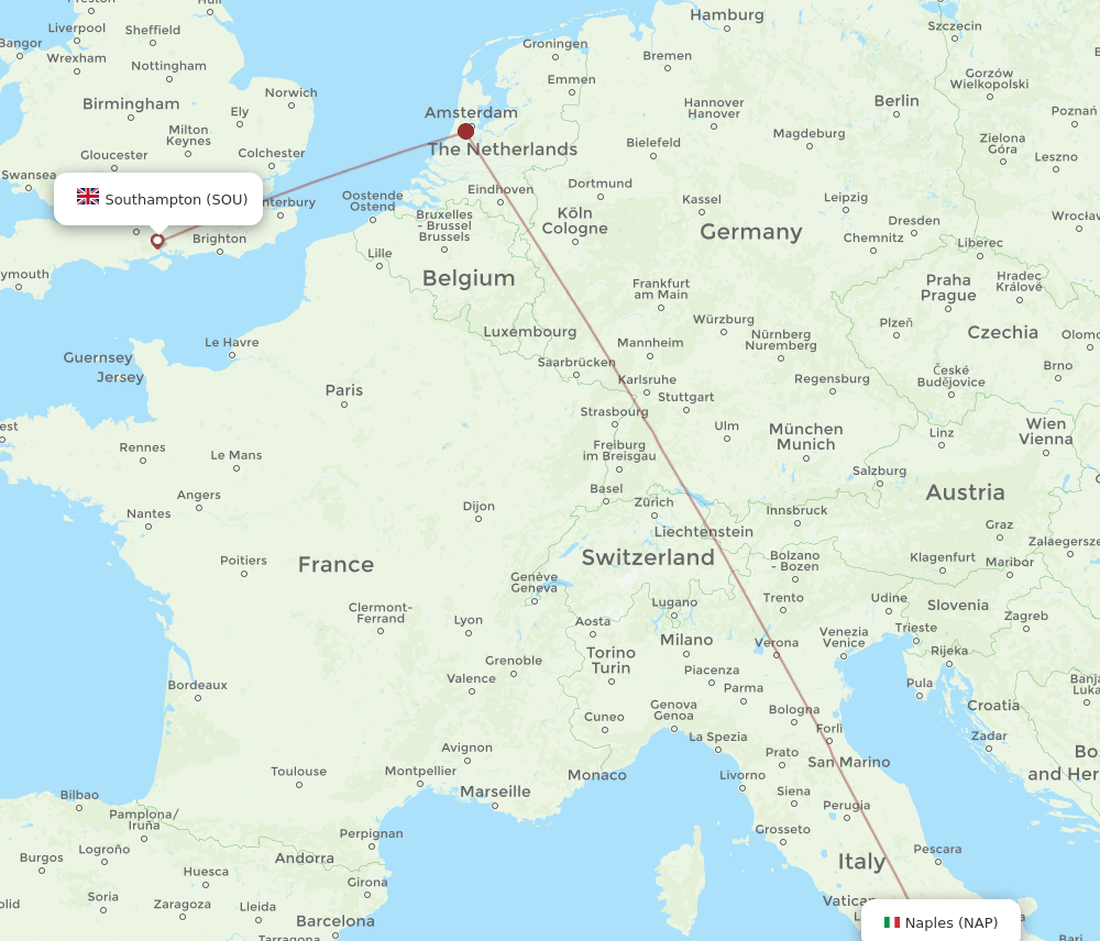NAP-SOU flight routes