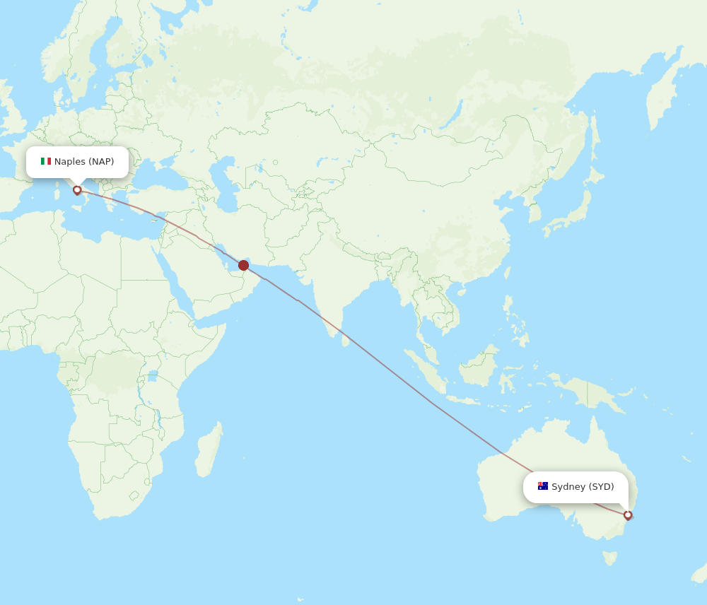 NAP-SYD flight routes
