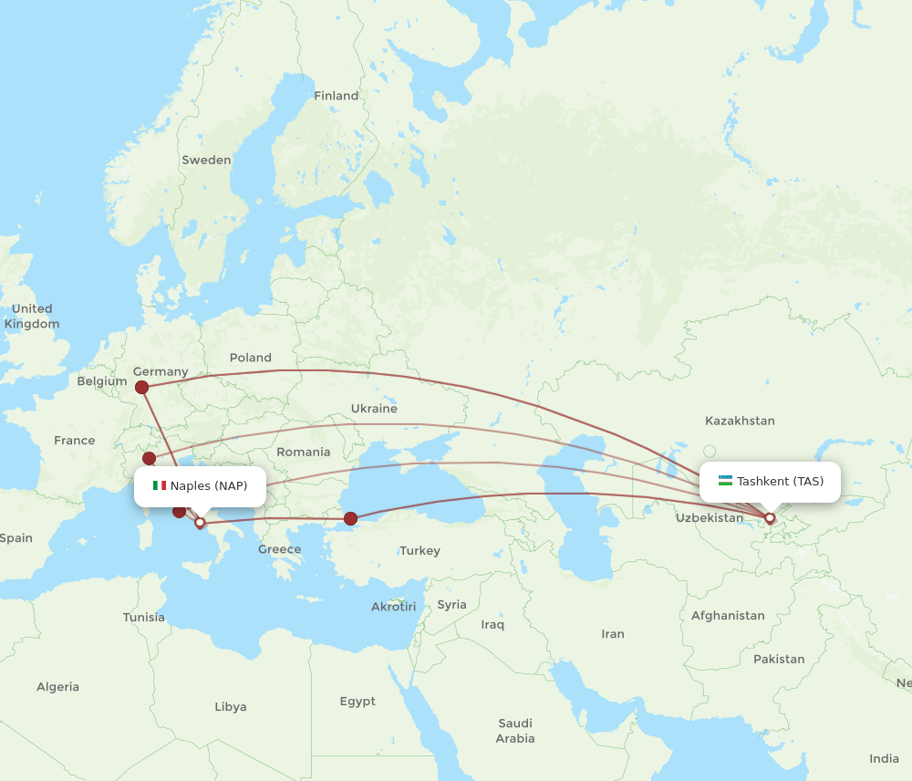 NAP-TAS flight routes