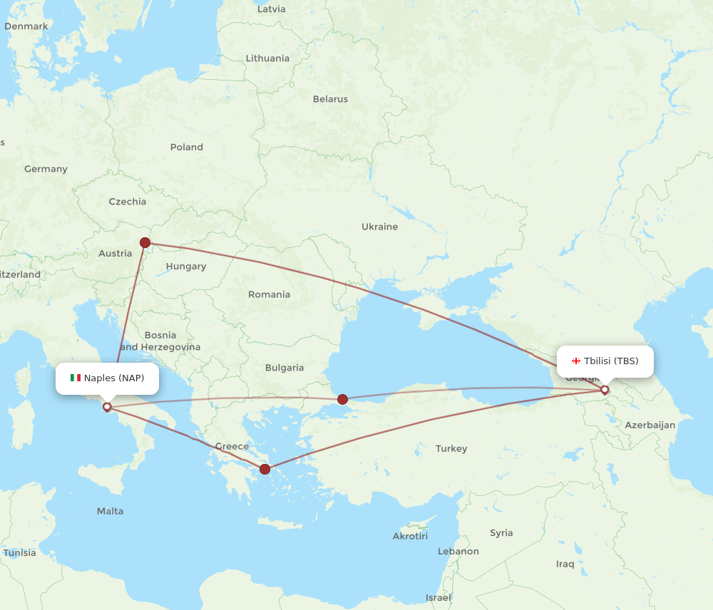 NAP-TBS flight routes