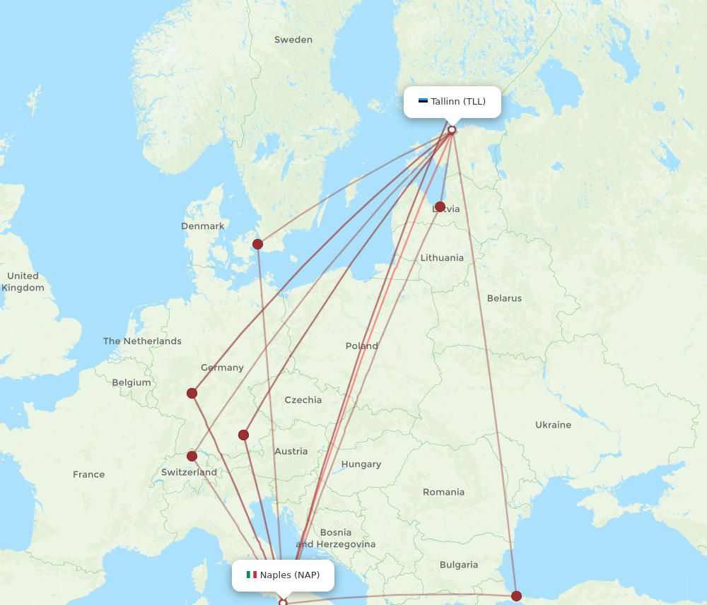 NAP-TLL flight routes