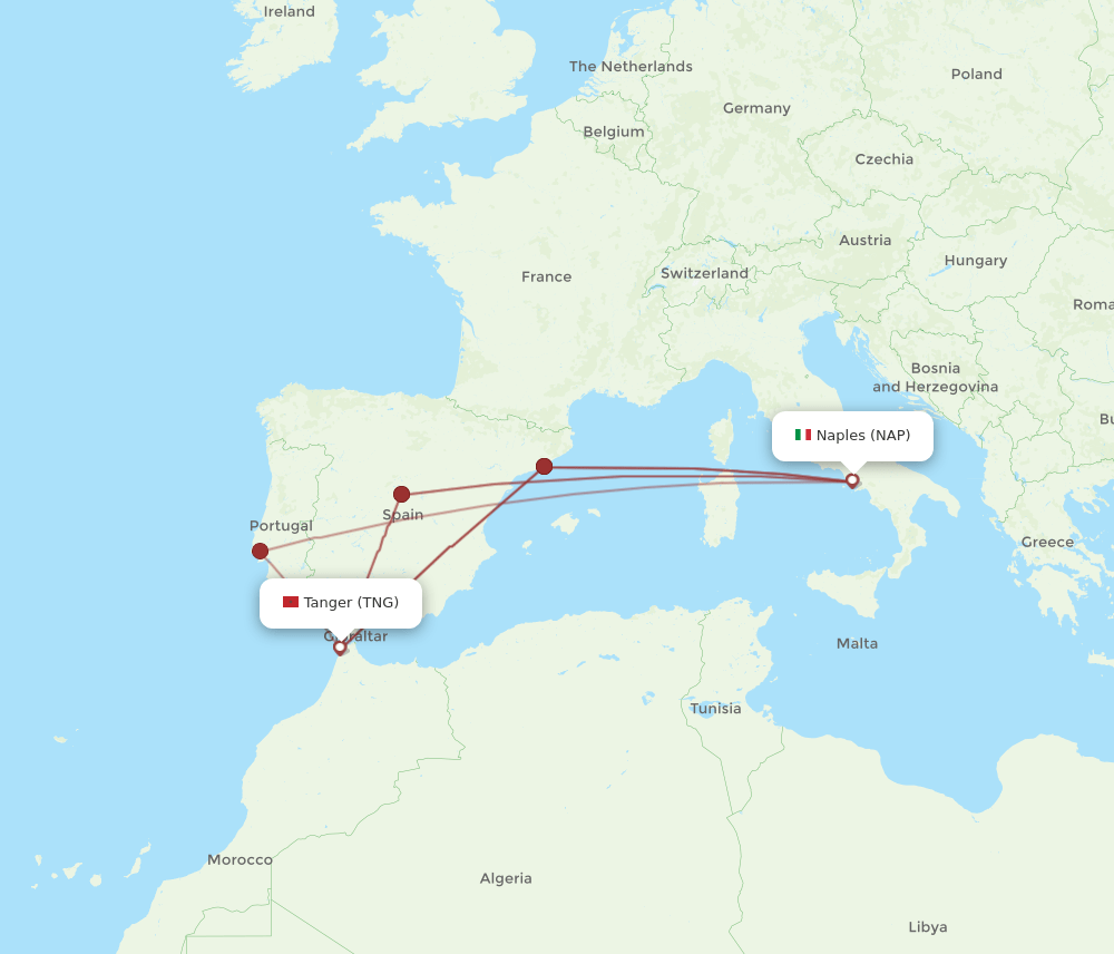 NAP-TNG flight routes