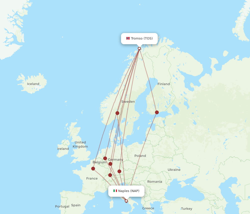 NAP-TOS flight routes
