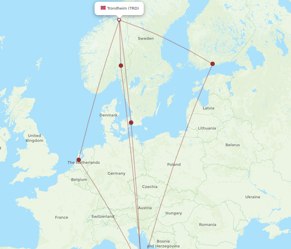 NAP-TRD flight routes