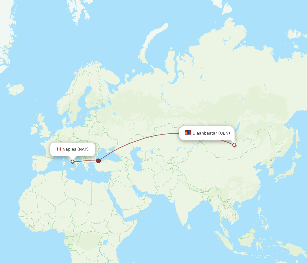 NAP-UBN flight routes