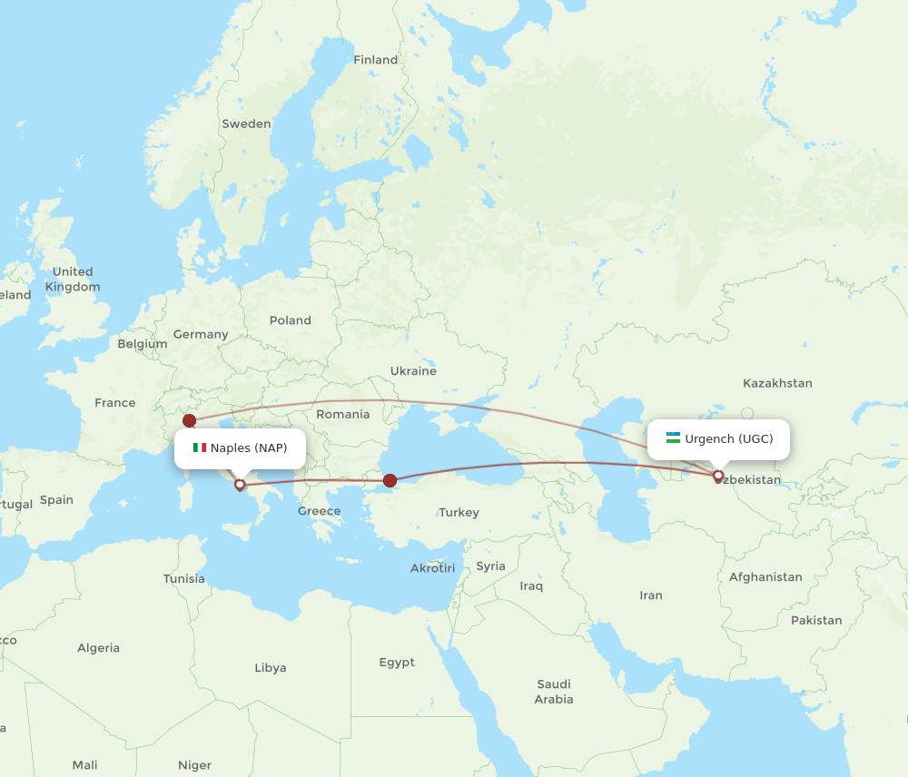 NAP-UGC flight routes