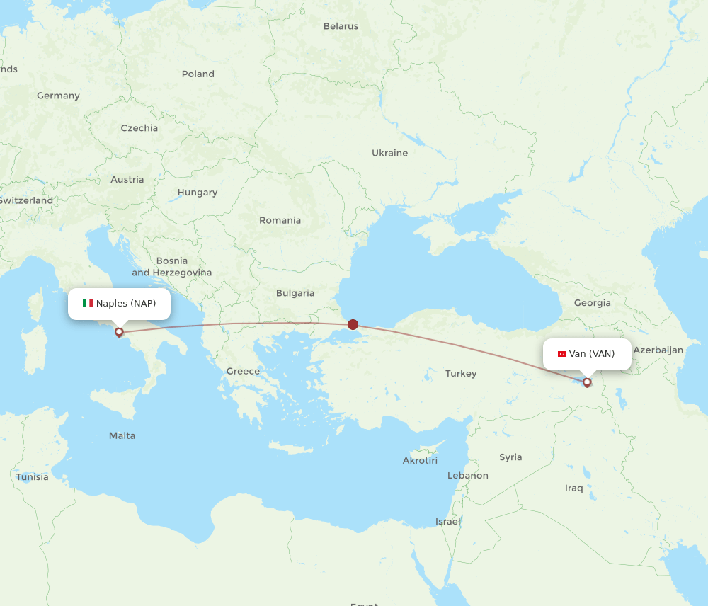 NAP-VAN flight routes