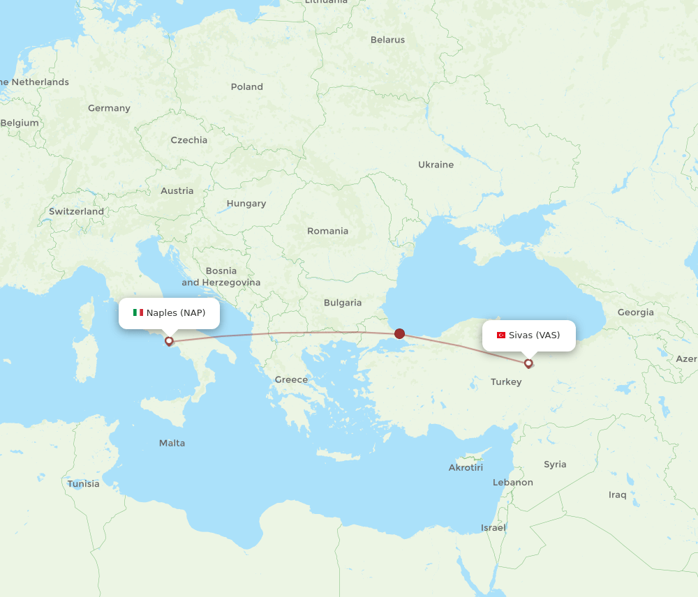NAP-VAS flight routes