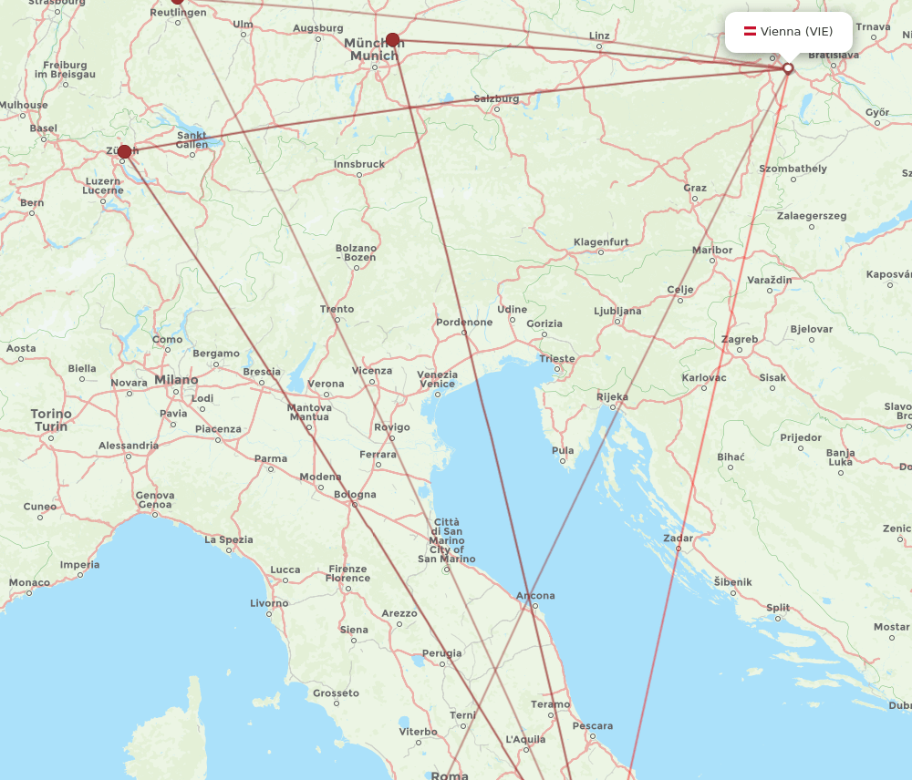 NAP-VIE flight routes