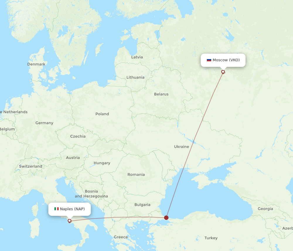 NAP-VKO flight routes