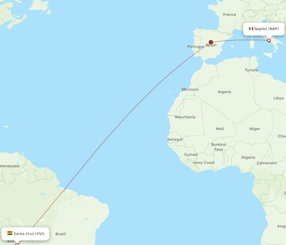 NAP-VVI flight routes