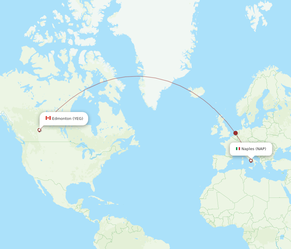 NAP-YEG flight routes