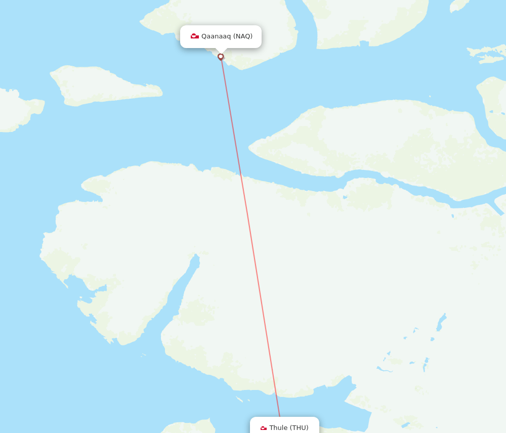 NAQ to THU flights and routes map