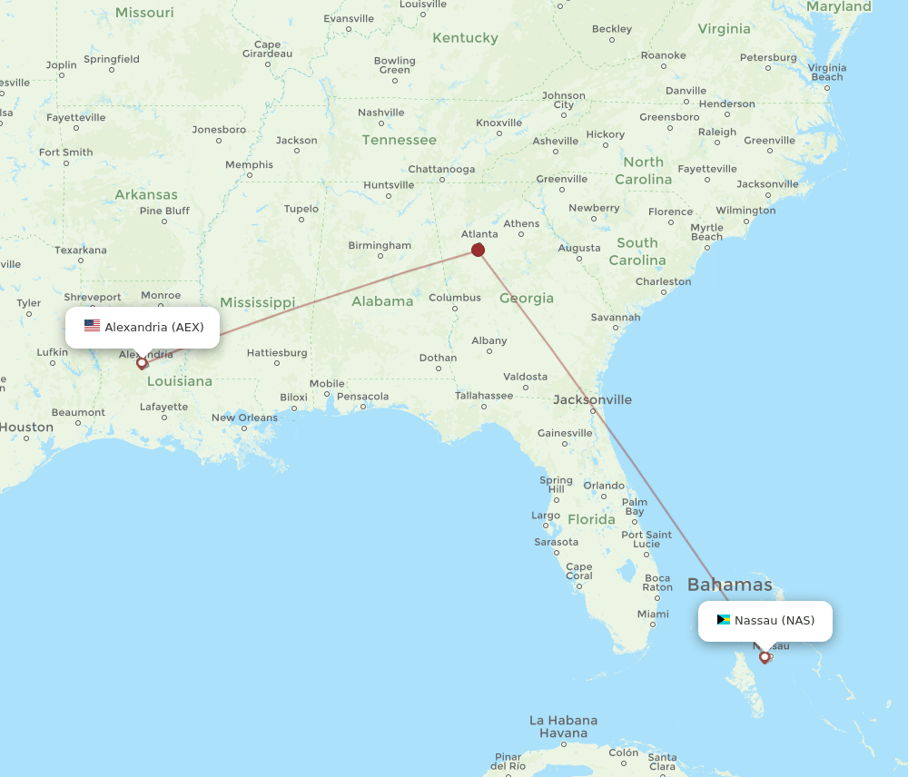 NAS-AEX flight routes