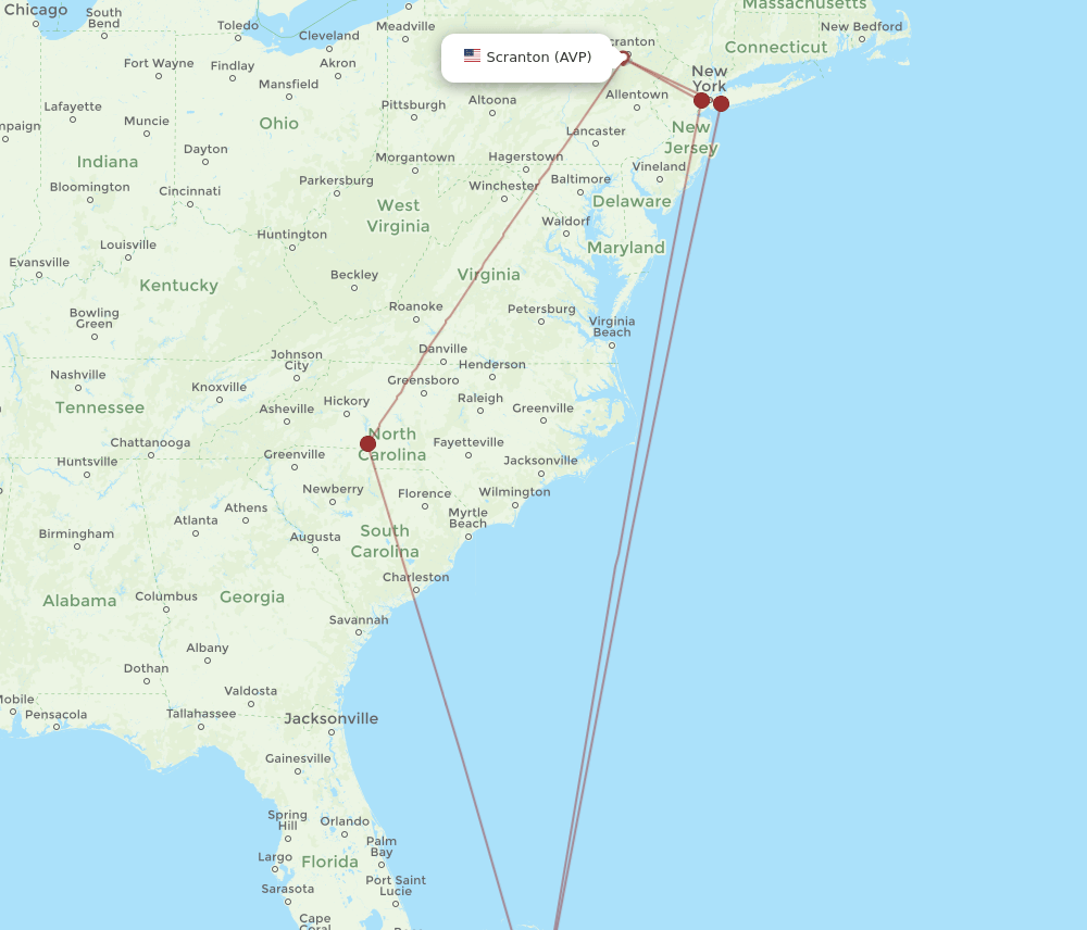 NAS-AVP flight routes