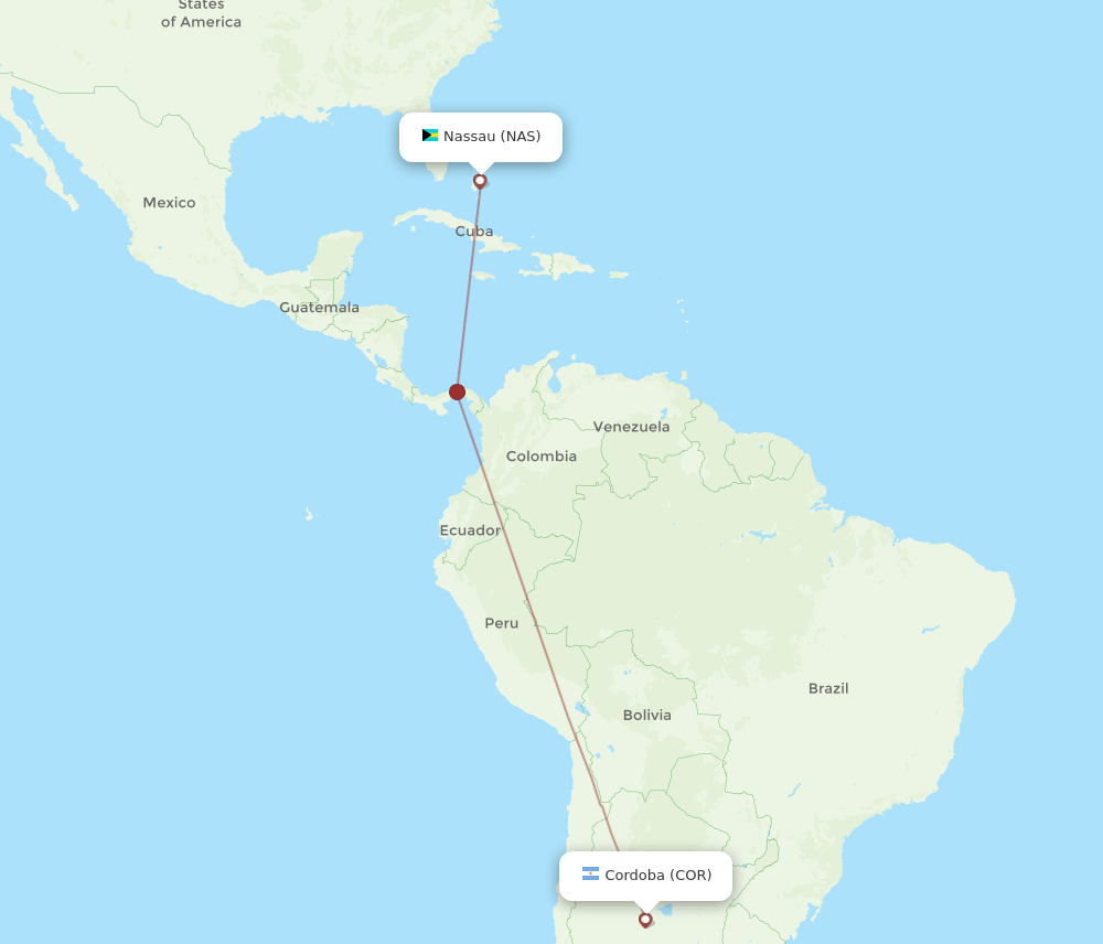 NAS-COR flight routes