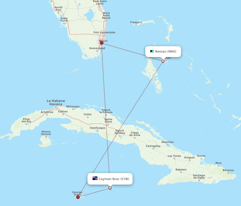 NAS-CYB flight routes