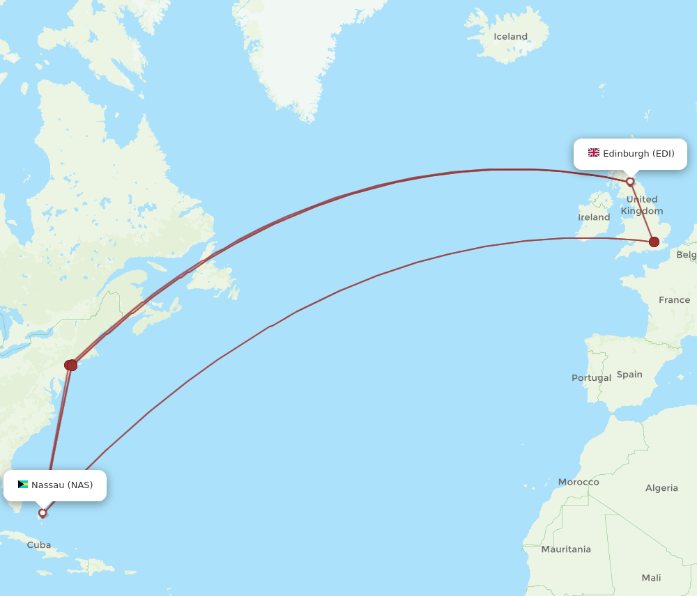 NAS-EDI flight routes