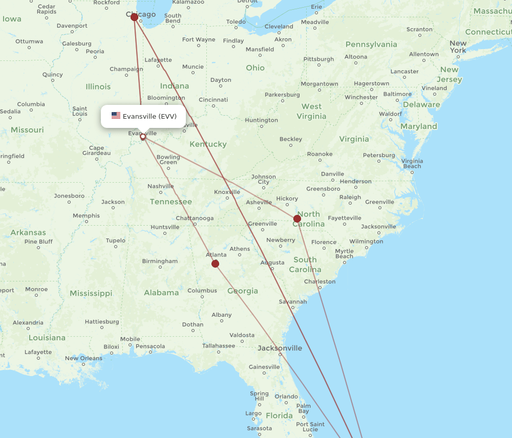 NAS-EVV flight routes