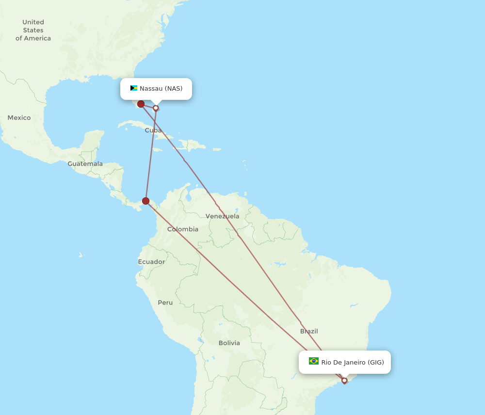 NAS-GIG flight routes