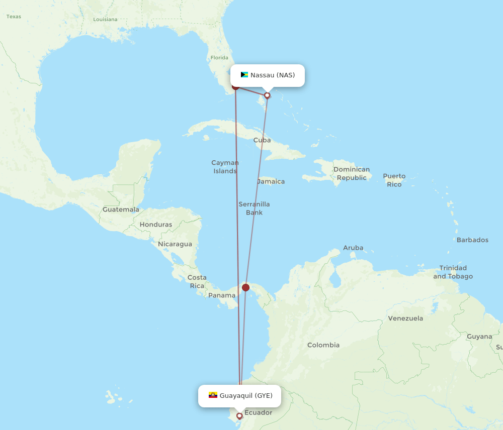 NAS-GYE flight routes