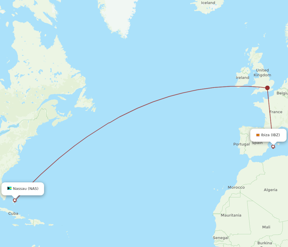 NAS-IBZ flight routes