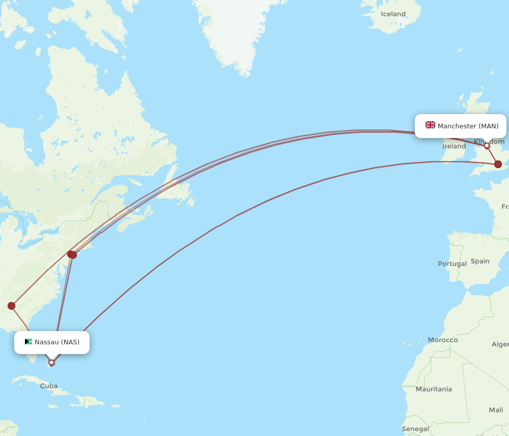 NAS-MAN flight routes