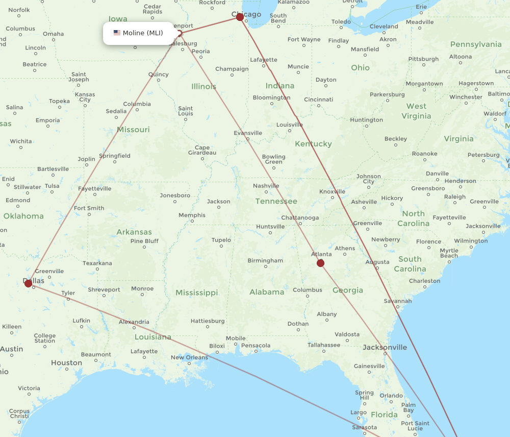NAS-MLI flight routes