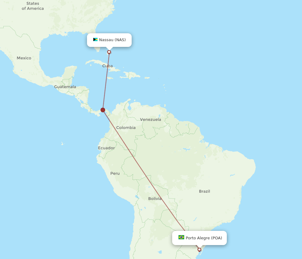 NAS-POA flight routes