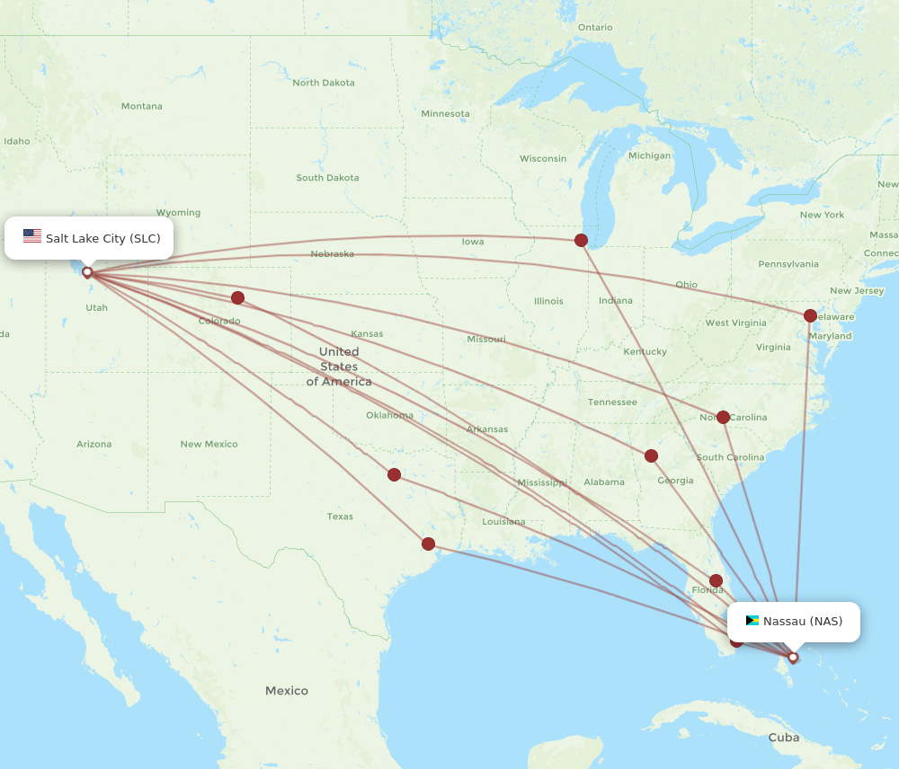 NAS-SLC flight routes