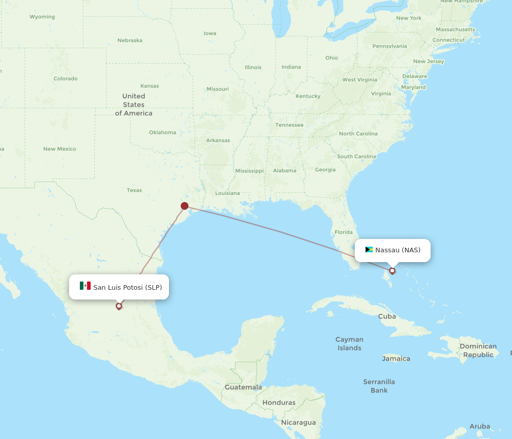 NAS to SLP flights and routes map