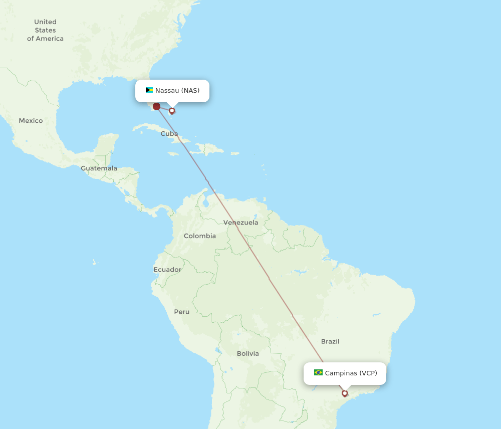 NAS to VCP flights and routes map