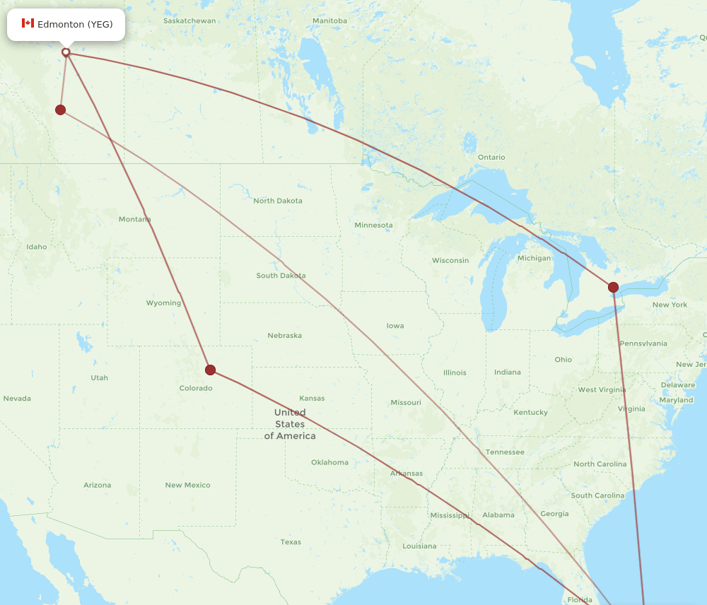 NAS-YEG flight routes