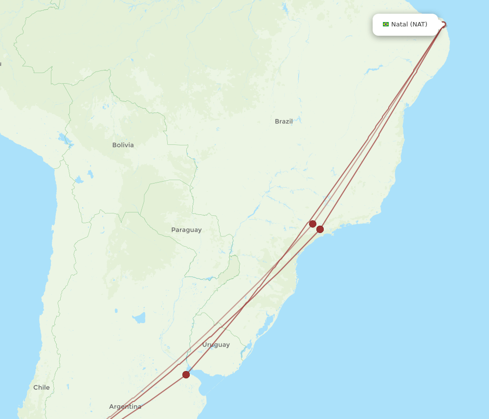 NAT-BRC flight routes