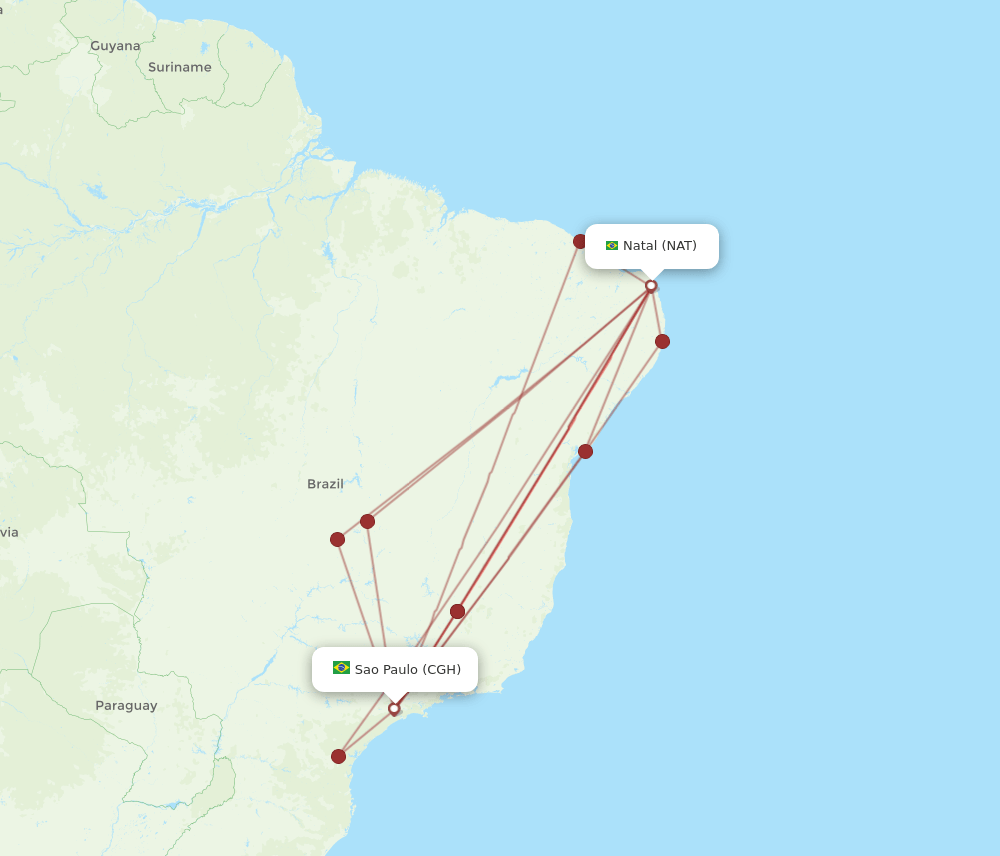 NAT-CGH flight routes