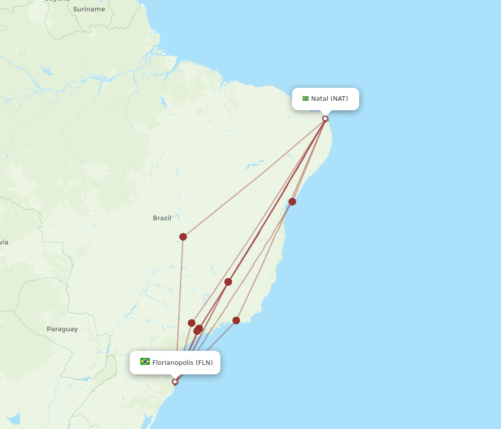 NAT-FLN flight routes