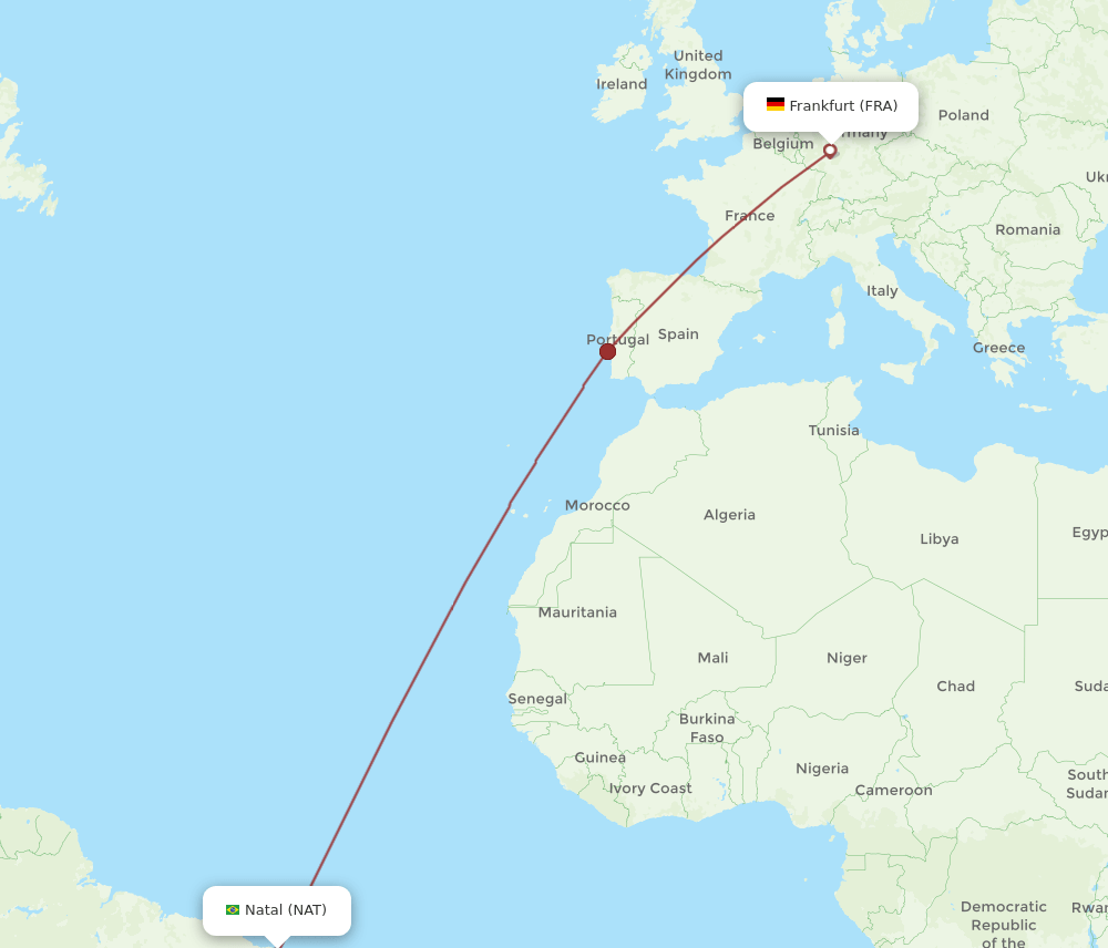 NAT-FRA flight routes