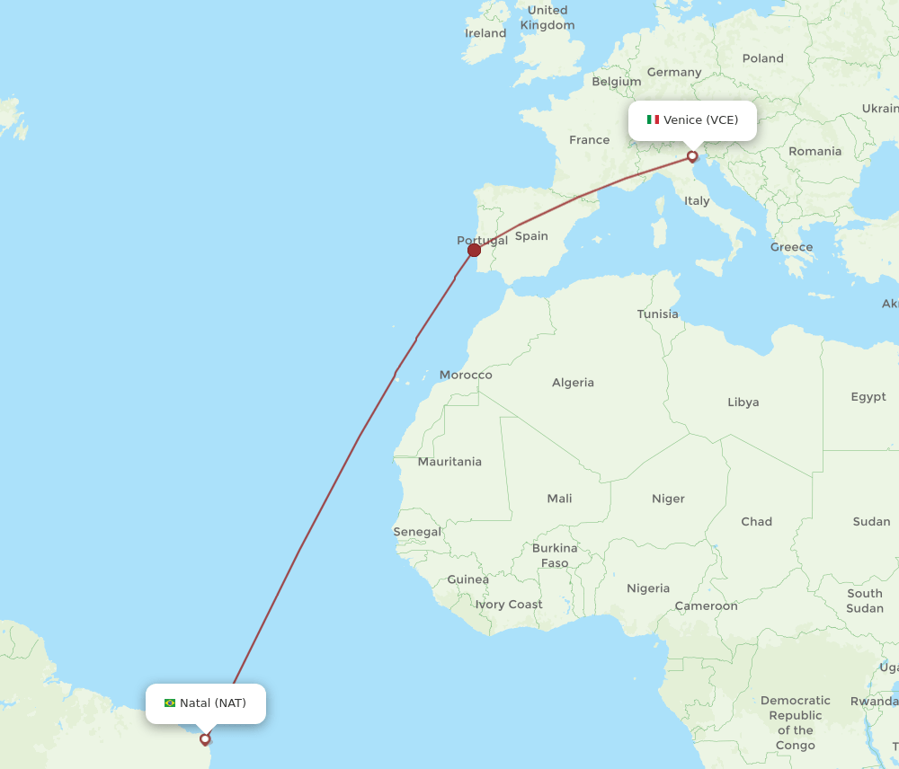 NAT-VCE flight routes