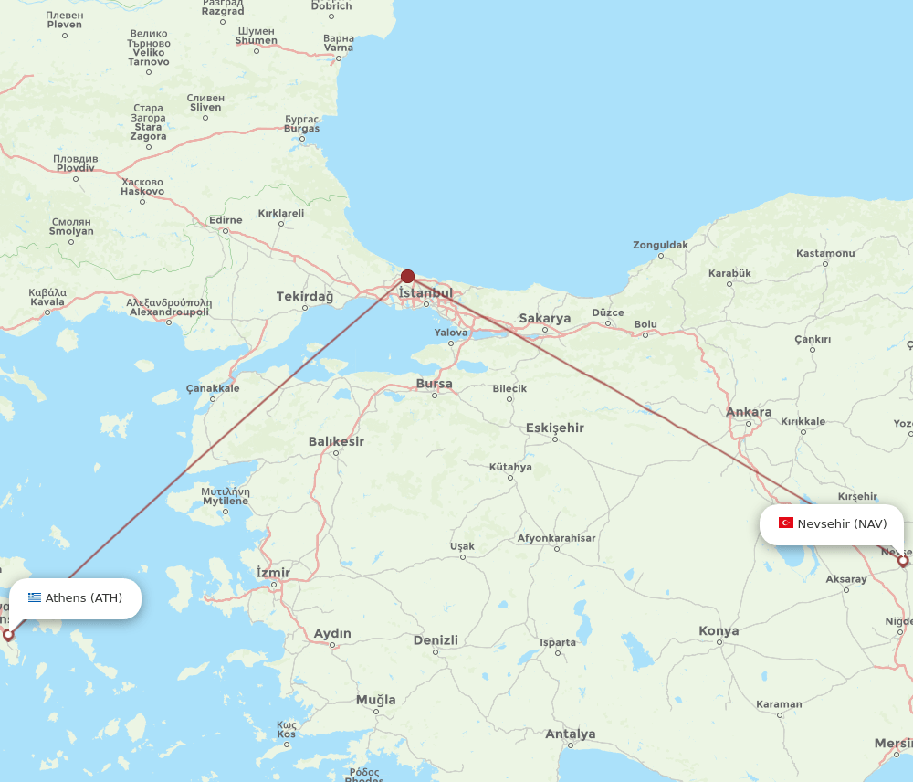 NAV-ATH flight routes