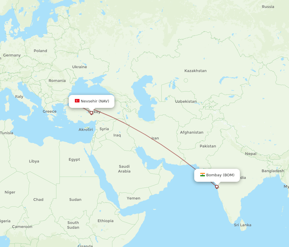 NAV-BOM flight routes