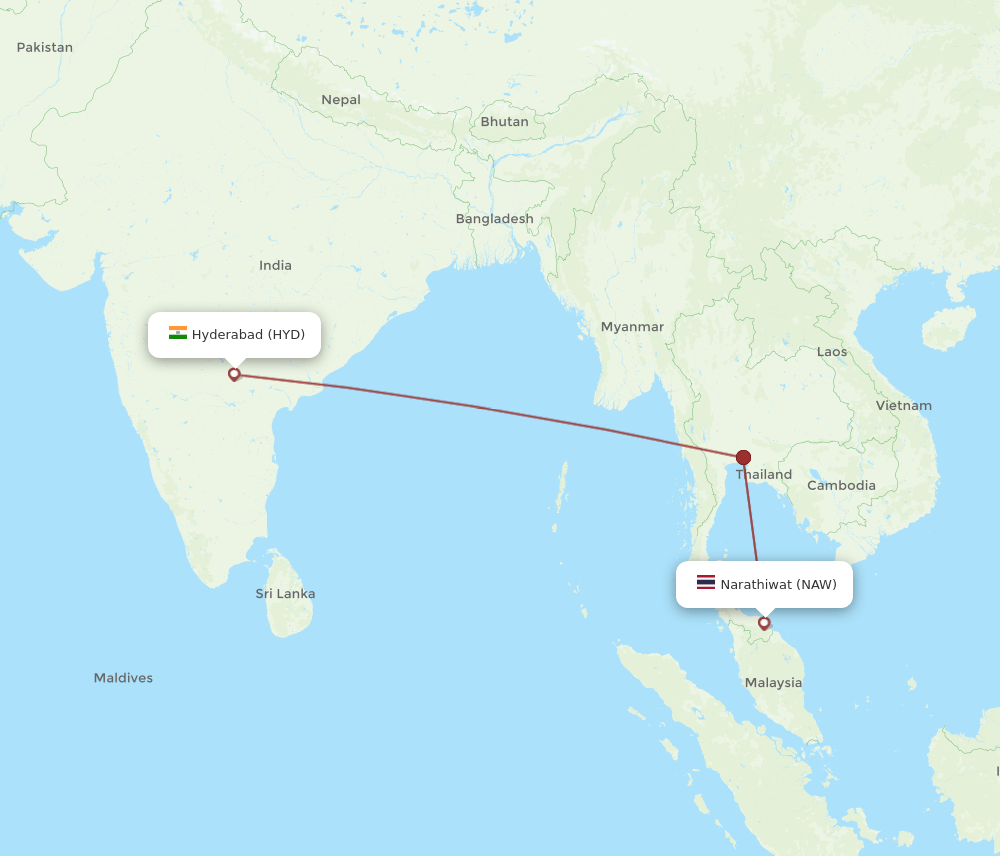 NAW-HYD flight routes